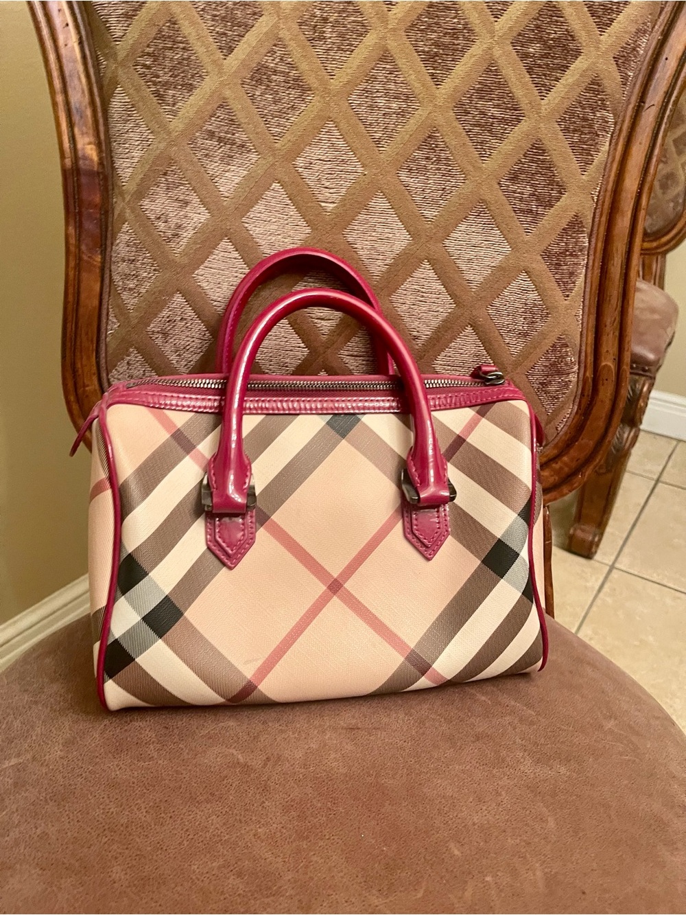 Burberry Plaid Satchel Handbag